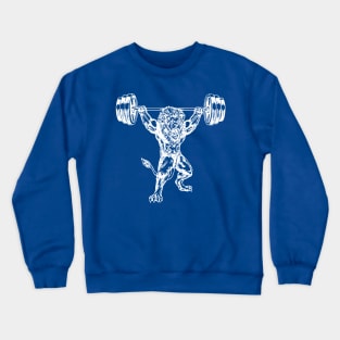 SEEMBO Lion Weight Lifting Barbells Fitness Gym Lift Workout Crewneck Sweatshirt